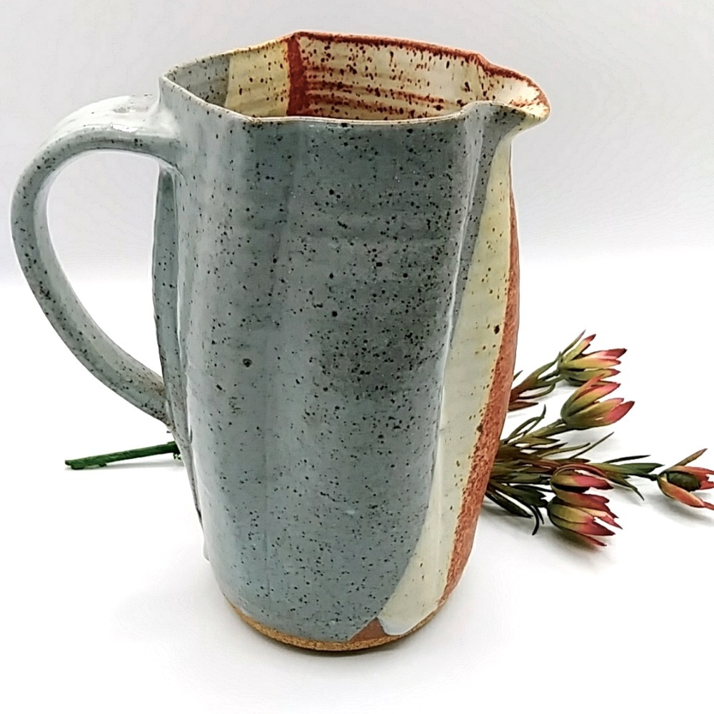 Studio Art Signed Pottery Glazed Pitcher